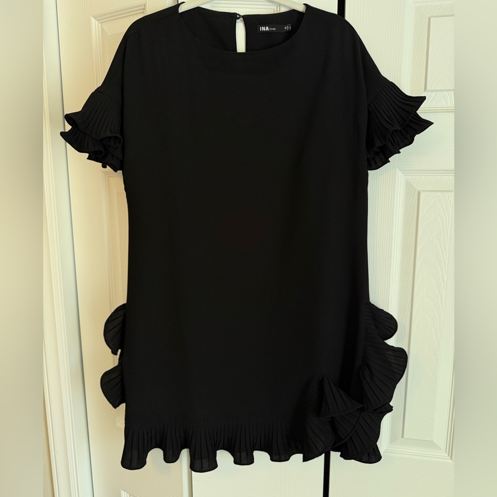Black Ruffle Sleeve Dress